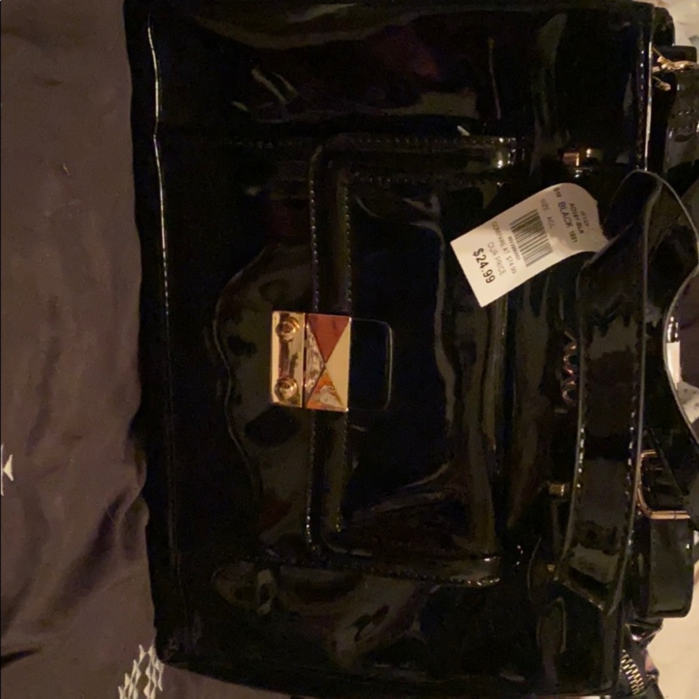 Patient leather large Black Purse